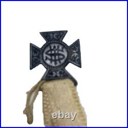 Antique Religious Bible 8 Bookmark With 3 Ribbons And 4 Silver Charms