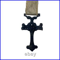 Antique Religious Bible 8 Bookmark With 3 Ribbons And 4 Silver Charms