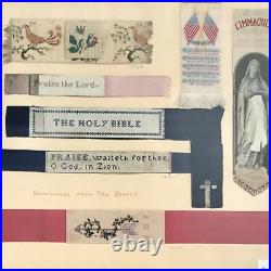 Antique Religious Bible Bookmarks Lot 8 Framed? 1798-1913 Embroidered 1 Paris