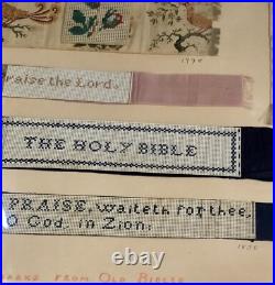 Antique Religious Bible Bookmarks Lot 8 Framed? 1798-1913 Embroidered 1 Paris