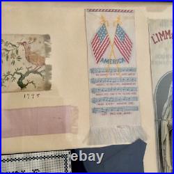 Antique Religious Bible Bookmarks Lot 8 Framed? 1798-1913 Embroidered 1 Paris