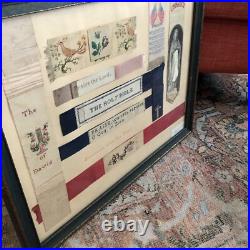 Antique Religious Bible Bookmarks Lot 8 Framed? 1798-1913 Embroidered 1 Paris