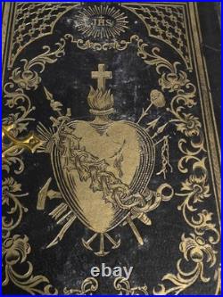 Antique Religious Book 1857 Alter Society Immaculate Conception Blessed Mary