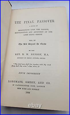 Antique Religious Book 1898 The Final Passover Vol IV Life Beyond The Grave