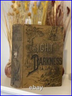 Antique Religious Book Light In Darkness Engravings Heathens Christianity 1891