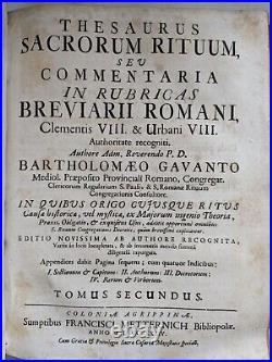 Antique Religious Book Thesaurus Sacrorum Rituum Bartholomeo Gavanto 1734