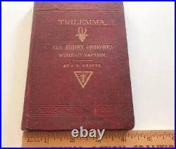 Antique Religious Book Trilemma Philosophy 1800s Christian Christianity Theology