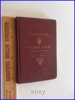 Antique Religious Book Trilemma Philosophy 1800s Christian Christianity Theology