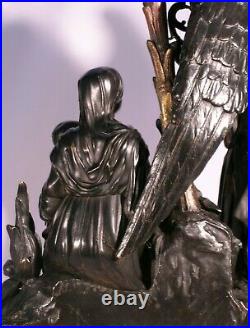 Antique Religious Bronze Nativity on a Marble Base