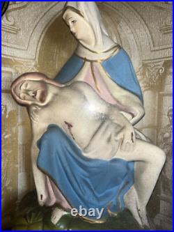 Antique Religious Carved Oak Shadow Box