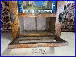 Antique Religious Carved Oak Shadow Box