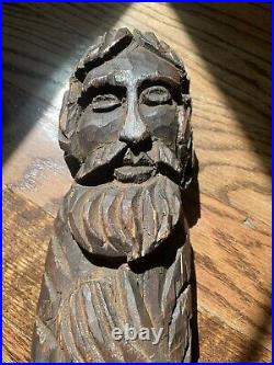 Antique Religious Carving Moses and Ten Commandments 24.5 x3x4