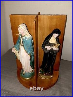 Antique Religious Chalkware Figure Collection with Box