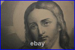 Antique Religious Christianity Framed Print Jesus Christ Sweet Heart Salvation