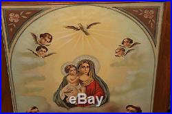 Antique Religious Christianity Framed Print-Mother Mary Jesus Saints-B. Cascella