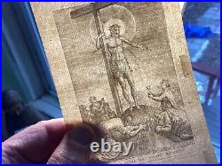 Antique Religious Engraving Jesus Christ Cross Johan Wierix 1616 dated