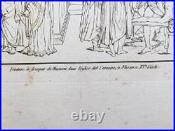 Antique Religious Engraving Masaccio Carmine Church Florence