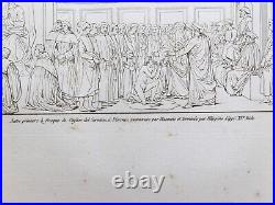 Antique Religious Engraving Masaccio Carmine Church Florence