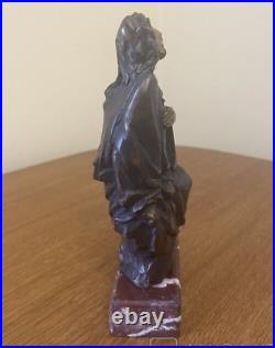 Antique Religious Figure Statue Jesus Christian Pilgrim Sculpture Rare Old 20th