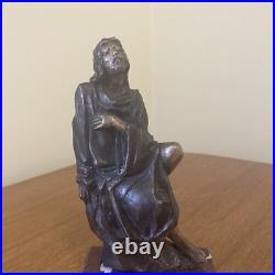 Antique Religious Figure Statue Jesus Christian Pilgrim Sculpture Rare Old 20th