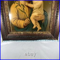 Antique Religious Framed Print Saint Joseph & Child Jesus by Leiber Garland