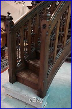 Antique Religious French Gothic Pulpit MAGNIFICENT Model 19th Century in Oak