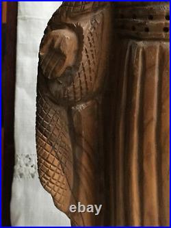Antique Religious Hand Carved Wood Jesus Statue From A Chapel Altar 1900/1910