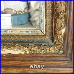 Antique Religious Home Altar of the Holy Family Confraternity in Wood Shadow Box
