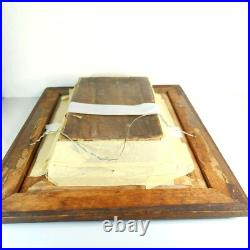 Antique Religious Home Altar of the Holy Family Confraternity in Wood Shadow Box