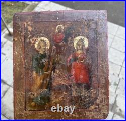 Antique Religious Icon 19th Century Selected Saints Peter