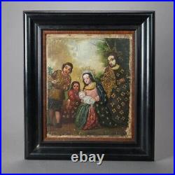 Antique Religious Icon Oil Painting Possibly the Birth of Jesus