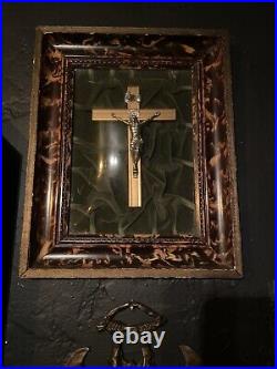 Antique Religious Jesus Christ Shadow Boxes Collection Of 8 Pieces Church