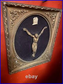 Antique Religious Jesus Christ Shadow Boxes Collection Of 8 Pieces Church