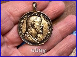Antique Religious Medal 1550-1750 Jesus Christ Ego Sum Lux. Veritas