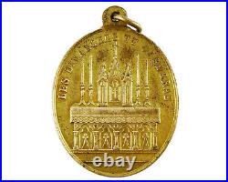 Antique Religious Medal Latin French Jesus Rest Sunday Sabbath Hebrews Quote