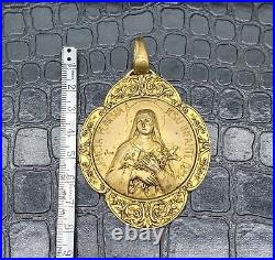 Antique Religious Medal SANCTA TERESIA A JESU INFANTE O. P. N