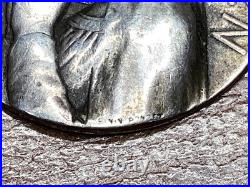 Antique Religious Medal Virgin Mary 800 Silver Poncet good weight