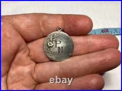 Antique Religious Medal Virgin Mary 800 Silver Poncet good weight