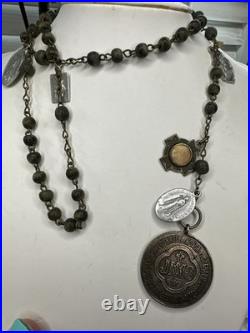 Antique Religious Medallion/Rosary Anchicofradia de La Guardia Pope XIII 1878 Antique Religious Medallion/Rosary Anchicofradia de La Guardia Pope XIII 1878