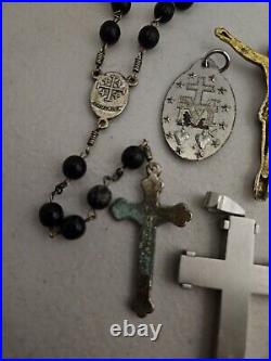 Antique Religious Medals, Jesus, Cross, Rosary. Gold, Silver, Stainless