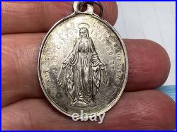 Antique Religious Miraculous Medal Virgin Mary 1800's Our Lady of Victory
