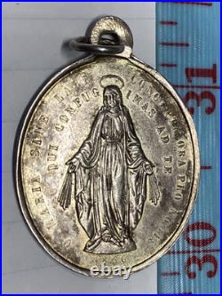 Antique Religious Miraculous Medal Virgin Mary 1800's Our Lady of Victory