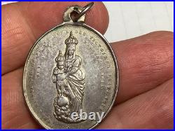 Antique Religious Miraculous Medal Virgin Mary 1800's Our Lady of Victory