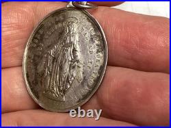 Antique Religious Miraculous Medal Virgin Mary 1800's Our Lady of Victory
