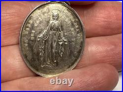 Antique Religious Miraculous Medal Virgin Mary 1800's Our Lady of Victory