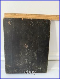 Antique Religious Painting Resurrection of Christ Hand Painted on Wood Panel