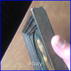 Antique. Religious Painting Slate Virgin Mary Blessing Wood Frame c. 1700 icon