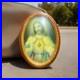 Antique-Religious-Picture-Sacred-Heart-Jesus-Catholic-Big-Frame-Convex-See-Info-01-rtu