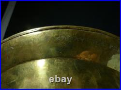 Antique Religious Plate Offerings Brass 18th Century 1761 Jesus Virgin Mary