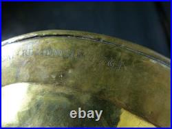 Antique Religious Plate Offerings Brass 18th Century 1761 Jesus Virgin Mary